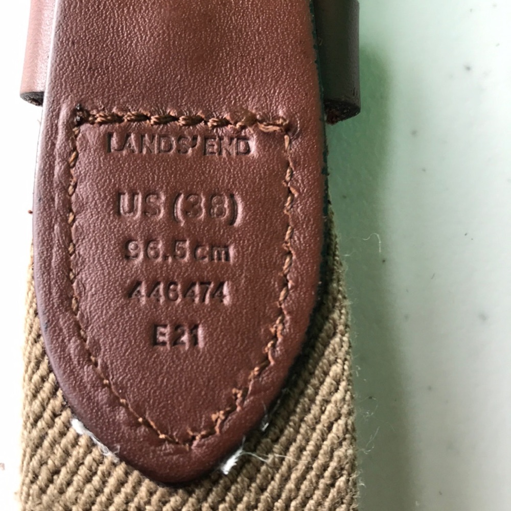 LANDS’END Men’s Elastic Surcingle Belt Size 38
